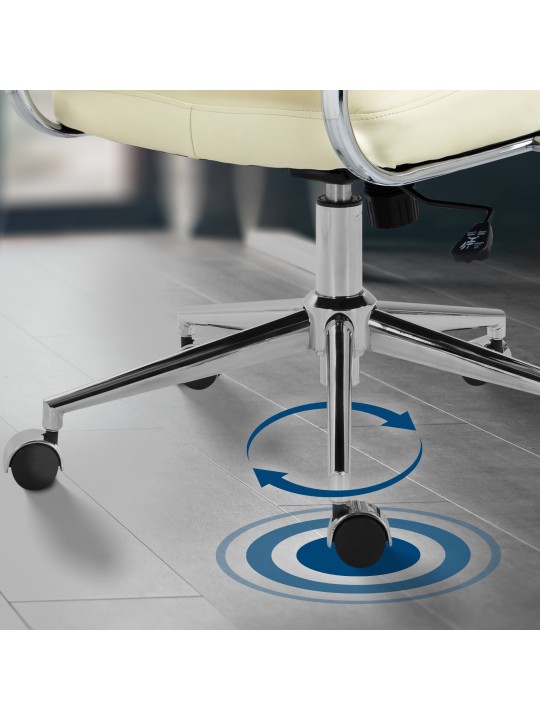 Kontorstol Oakland imiteret læder, creme