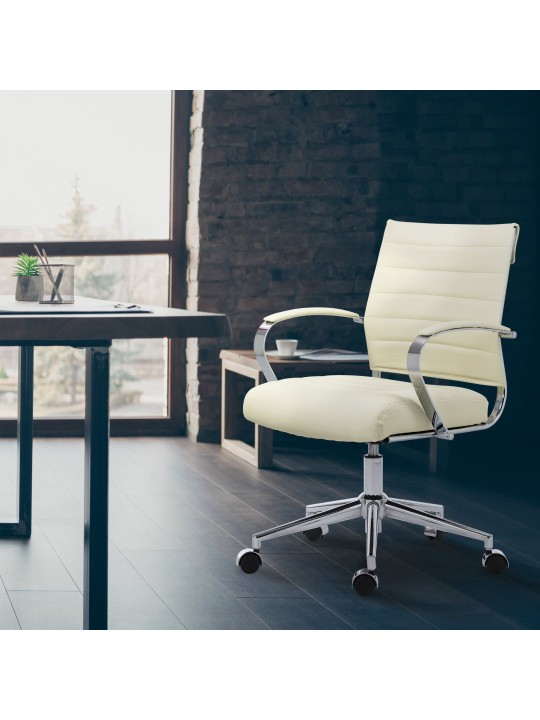 Kontorstol Oakland imiteret læder, creme