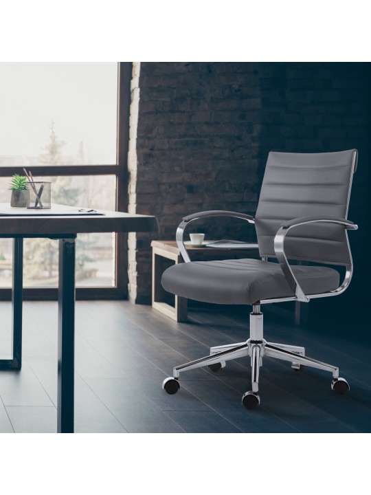 Kontorstol Oakland imiteret læder, grå Kontorstol Oakland imiteret læder, grå