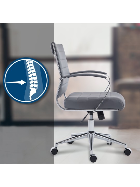 Kontorstol Oakland imiteret læder, grå Kontorstol Oakland imiteret læder, grå