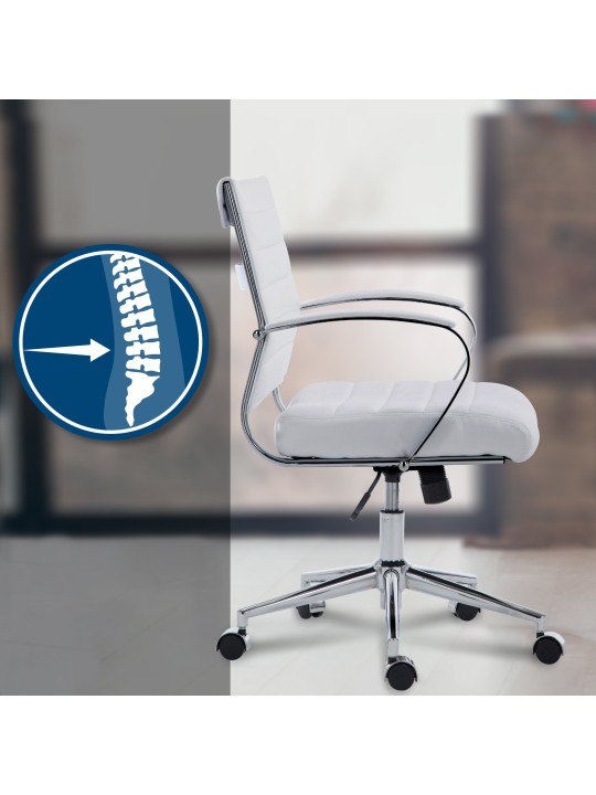 Kontorstol Oakland imiteret læder, hvid