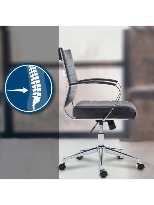 Kontorstol Oakland imiteret læder, sort