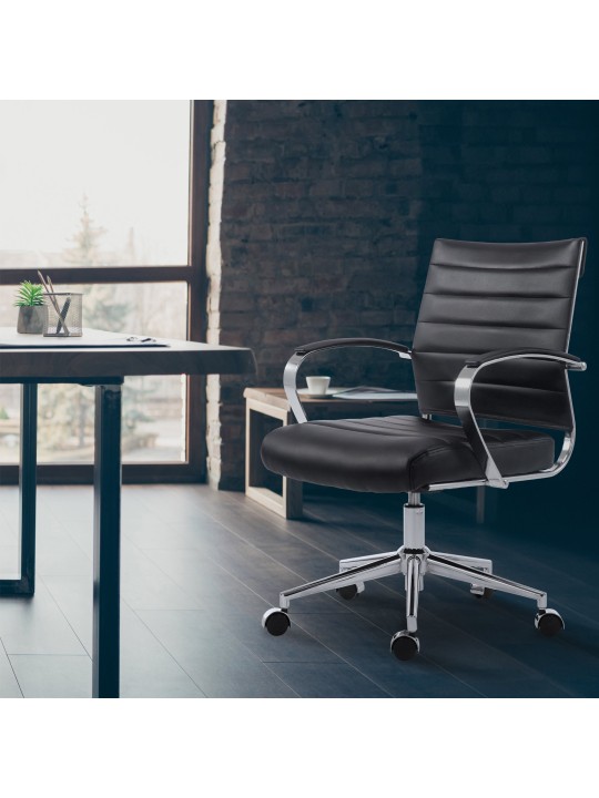 Kontorstol Oakland imiteret læder, sort