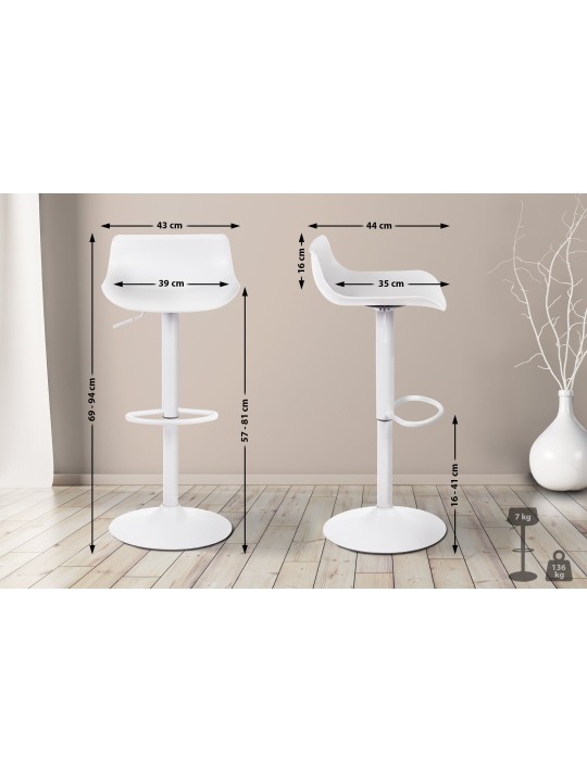 Barstol Aveiro, hvid