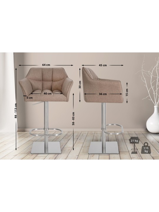 Bar stool Damaso E felt, taupe Bar stool Damaso E felt, taupe