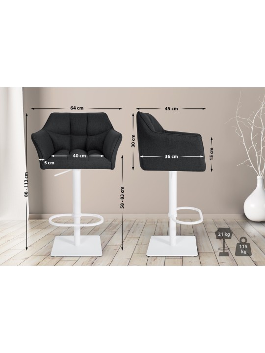 Barstol Damaso W filt, antracit Barstol Damaso W filt, antracit