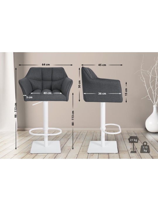 Barstol Damaso W filt, grå Barstol Damaso W filt, grå