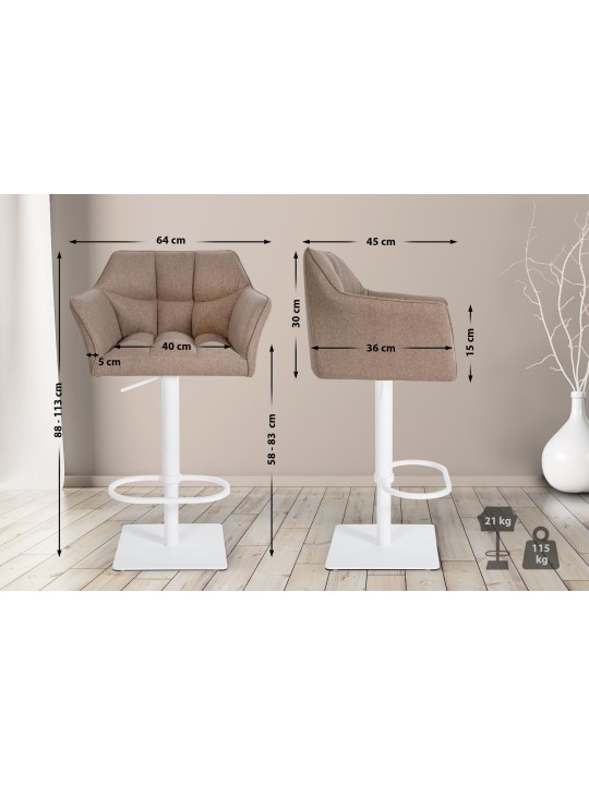 Barstol Damaso W filt, taupe Barstol Damaso W filt, taupe