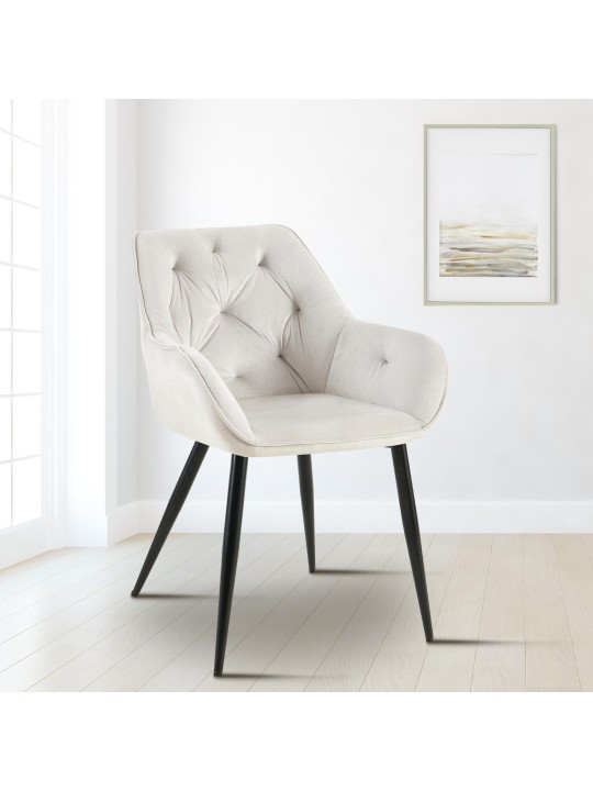 Besøgsstol Cassis fløjl, lysegrå Besøgsstol Cassis fløjl, lysegrå