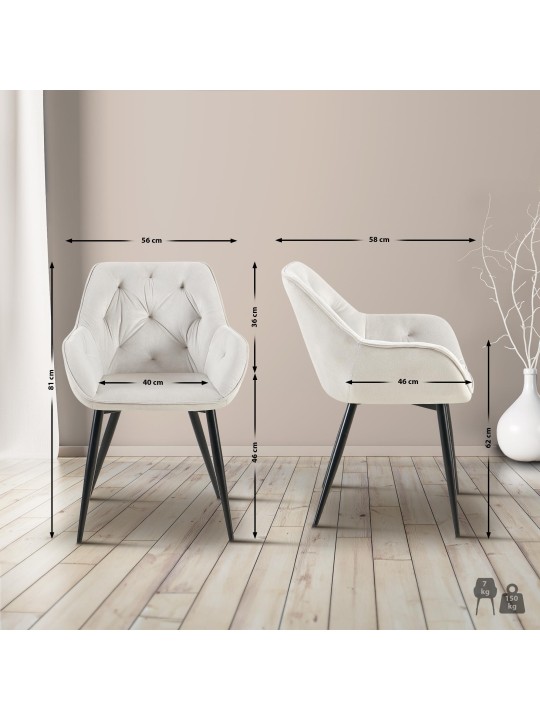 Besøgsstol Cassis fløjl, lysegrå Besøgsstol Cassis fløjl, lysegrå