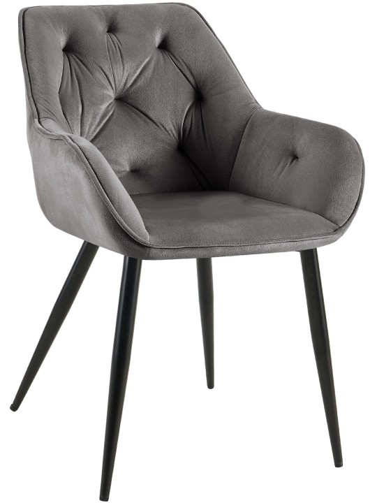 Besøgsstol Cassis fløjl, mørkegrå Besøgsstol Cassis fløjl, mørkegrå