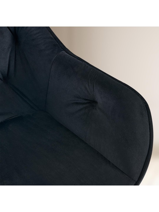 Besøgsstol Cassis fløjl, sort