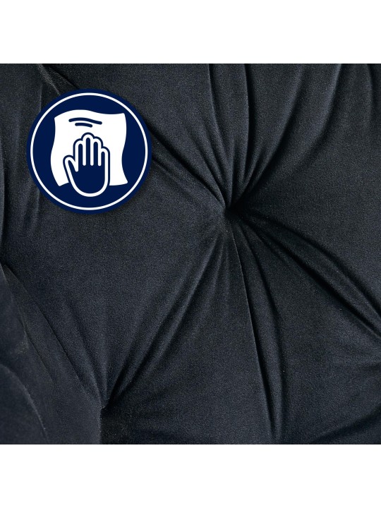 Besøgsstol Cassis fløjl, sort