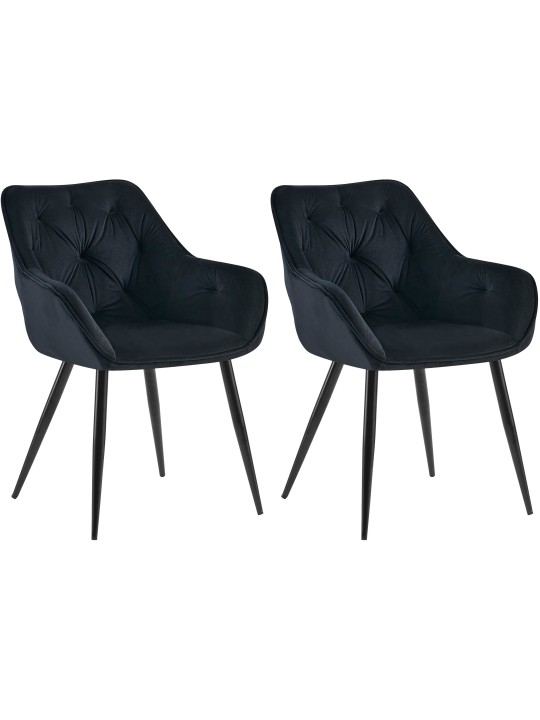 Sæt med 2 spisestuestole Cassis, sort