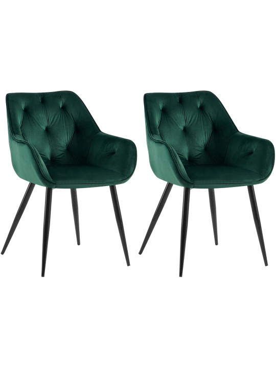 Sæt med 2 spisestuestole Cassis, grøn
