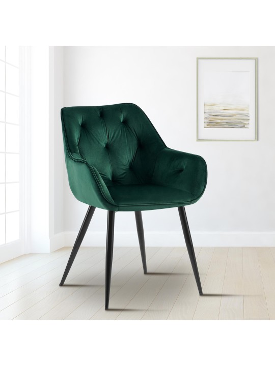 Sæt med 2 spisestuestole Cassis, grøn