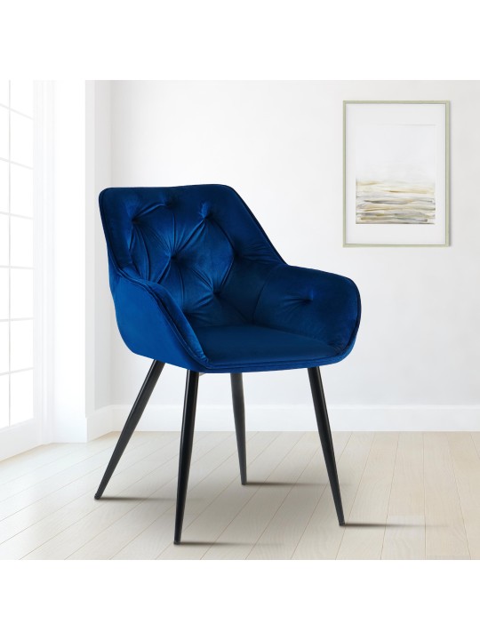 Sæt med 2 spisestuestole Cassis, blå