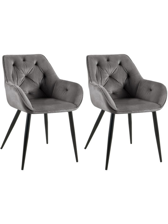 Sæt med 2 spisestuestole Cassis, mørkegrå Sæt med 2 spisestuestole Cassis, mørkegrå