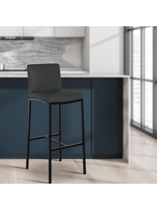 Barstol Freeport imiteret læder B, mørkegrå Barstol Freeport imiteret læder B, mørkegrå