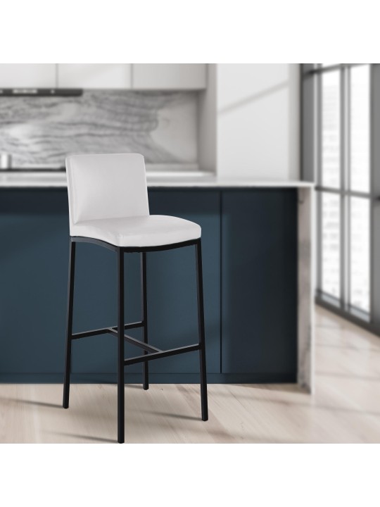 Barstol Freeport imiteret læder B, hvid