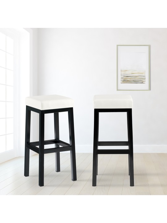 Barstol Taylor B85 imiteret læder, hvid