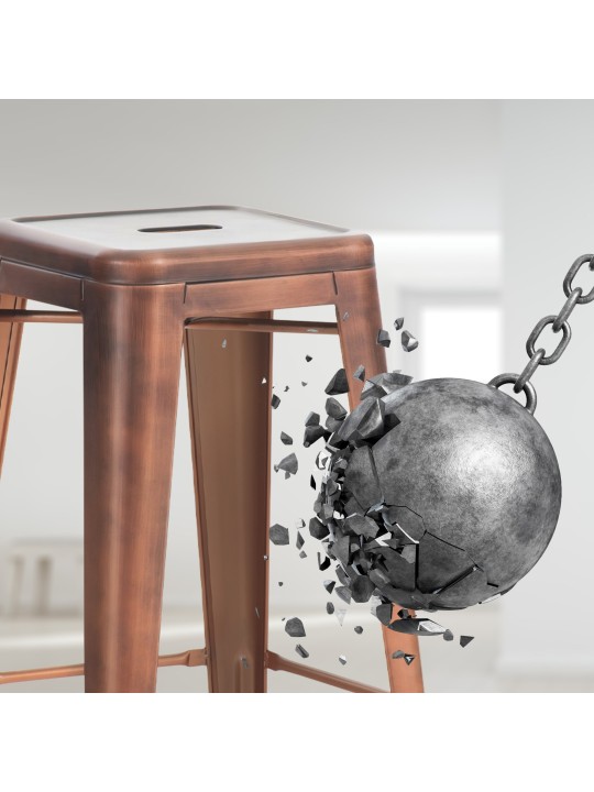 Sæt med 2 barstole Joshua, kobber