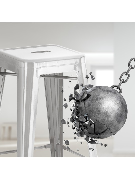 Sæt med 2 barstole Joshua, sølv