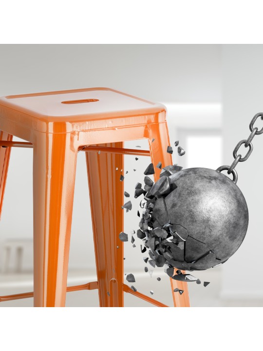 Sæt med 2 barstole Joshua, orange