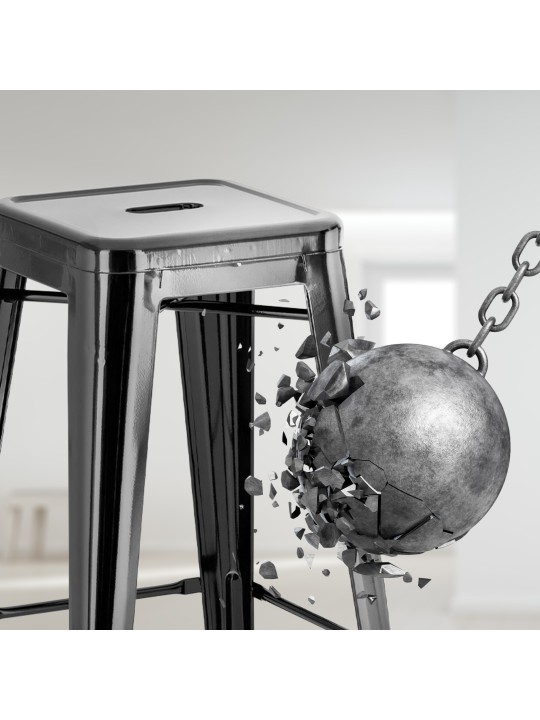 Sæt med 4 barstole Joshua, sort