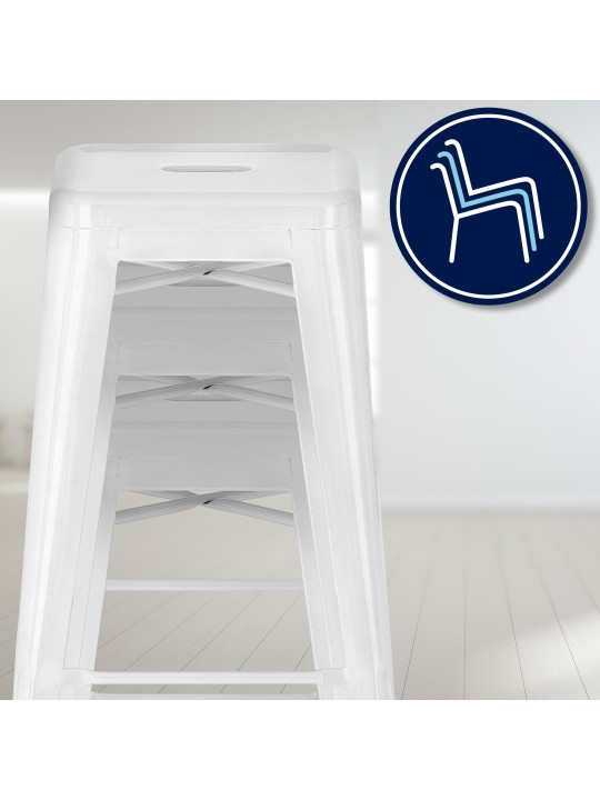 Sæt med 4 barstole Joshua, hvid Sæt med 4 barstole Joshua, hvid