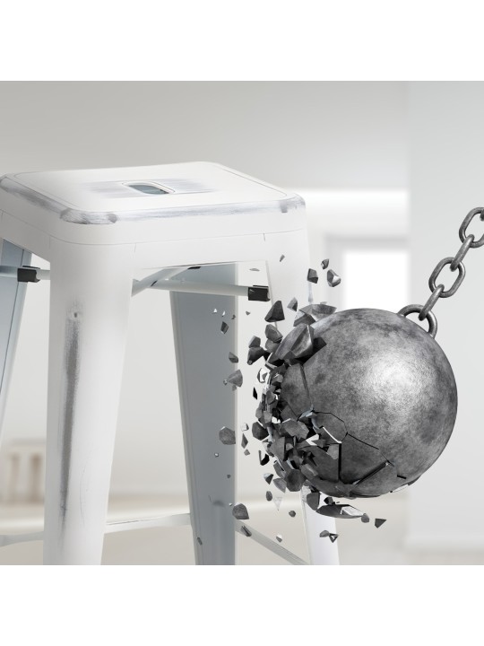 Sæt med 4 barstole Joshua, antik hvid