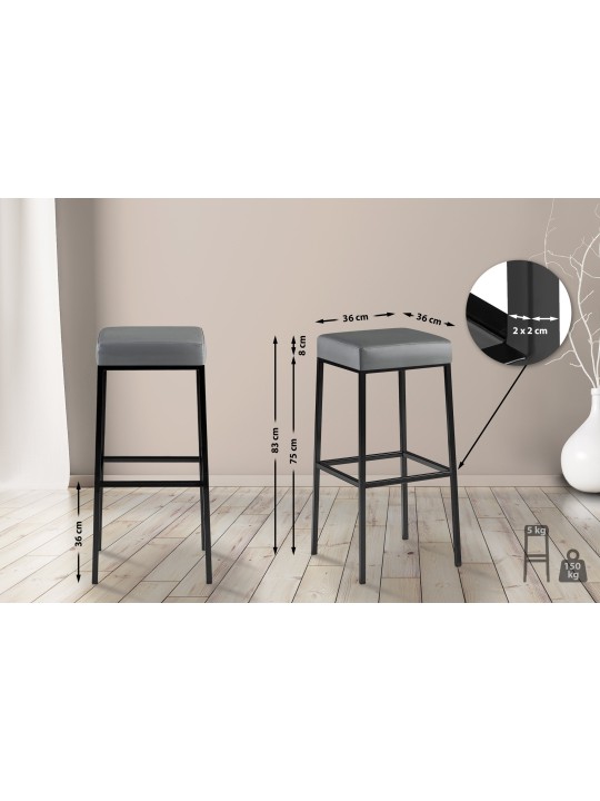 Barstol Montreal B85, grå