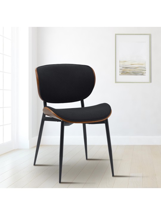 Besøgsstol Enid stof, valnød/sort