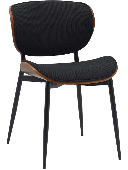 Besøgsstol Enid stof, valnød/sort