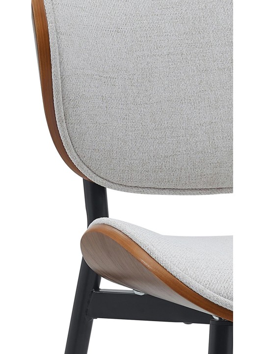 Besøgsstol Enid stof, valnød/creme