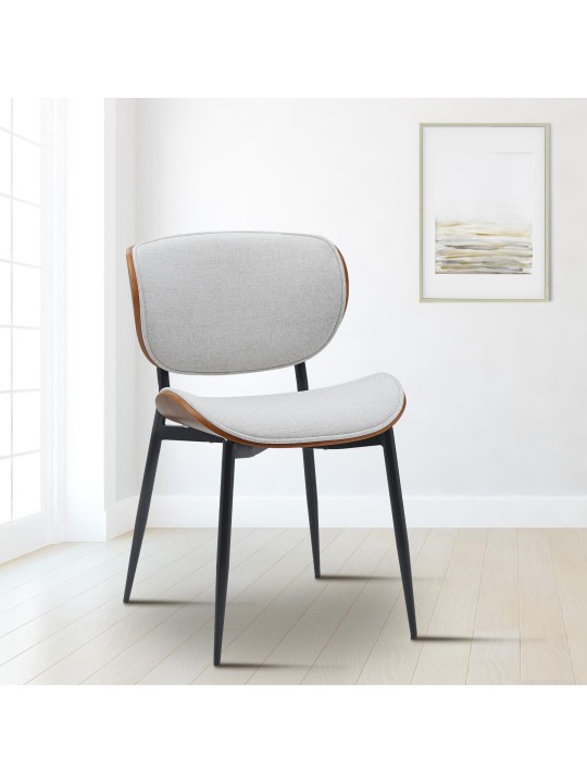 Besøgsstol Enid stof, valnød/creme