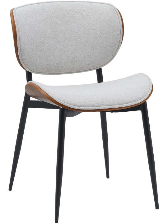 Besøgsstol Enid stof, valnød/creme