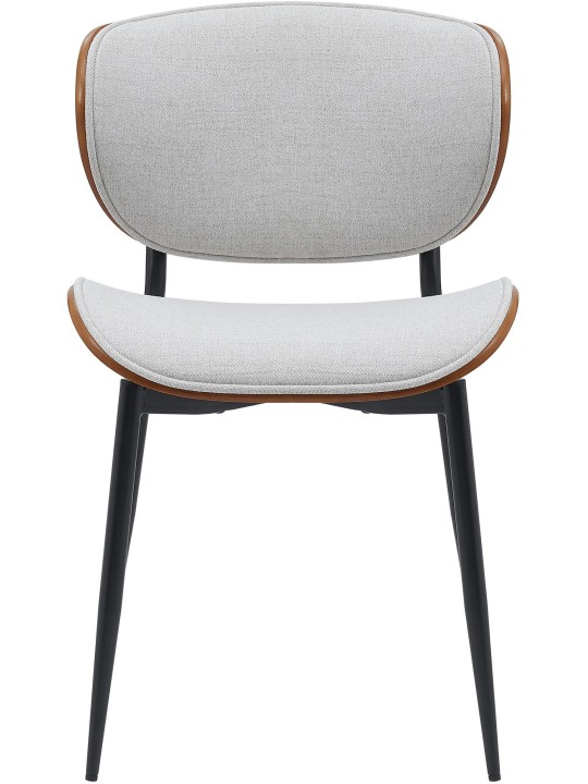 Besøgsstol Enid stof, valnød/creme