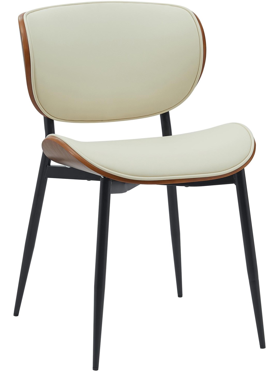 Besøgsstol Enid imiteret læder, valnød/creme