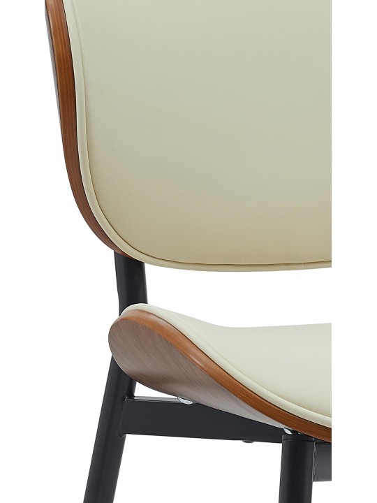 Besøgsstol Enid imiteret læder, valnød/creme Besøgsstol Enid imiteret læder, valnød/creme