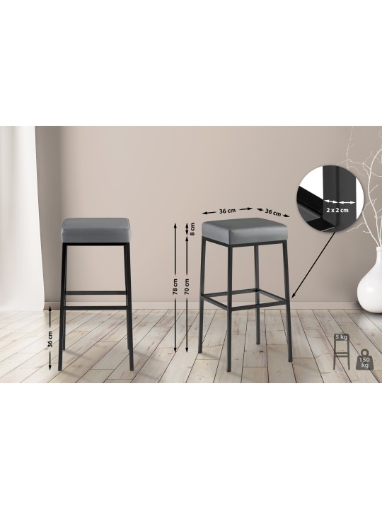 Barstol Montreal B80, grå