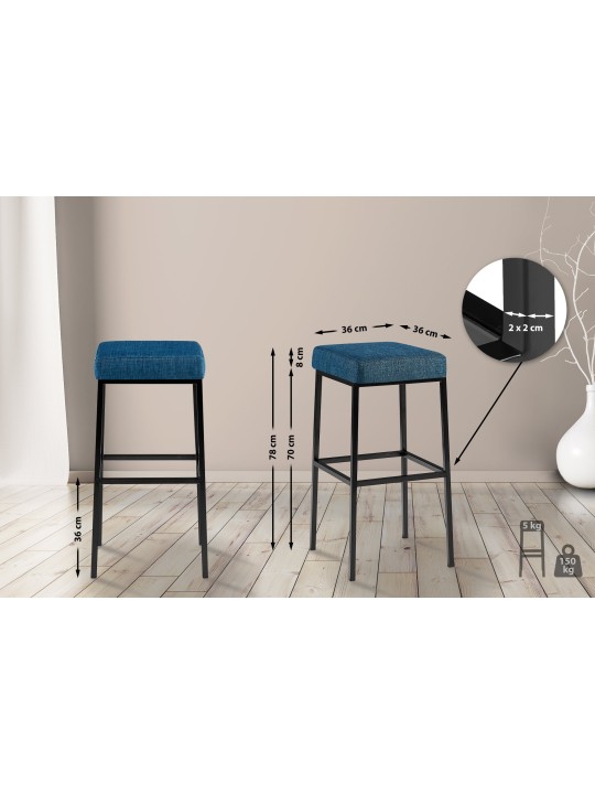 Barstol Montreal B80 stof, blå