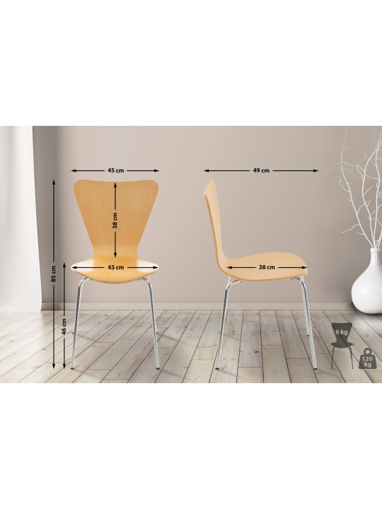 Sæt med 2 Calisto besøgsstole, natur