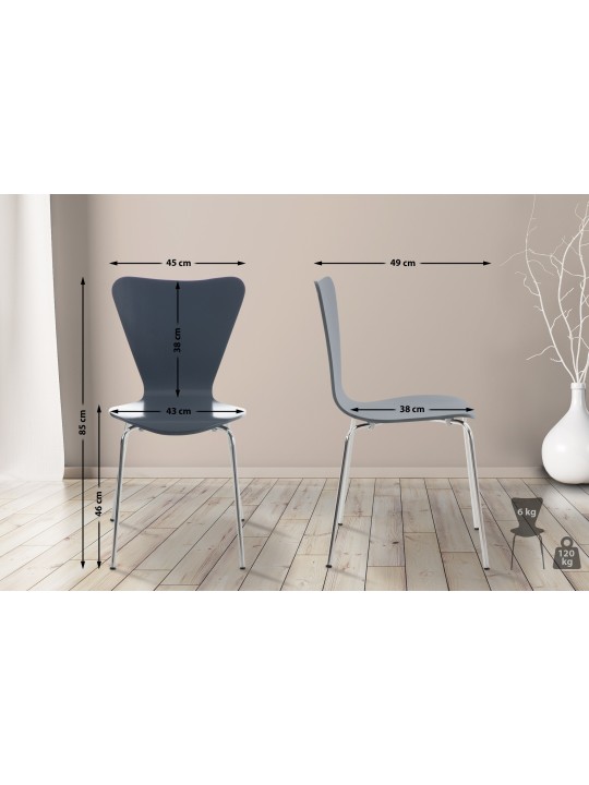 Sæt med 2 Calisto besøgsstole, grå Sæt med 2 Calisto besøgsstole, grå