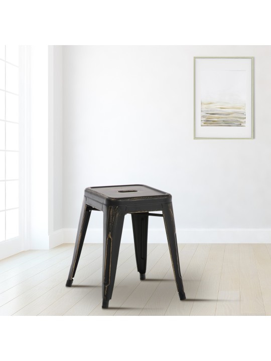 Taburet Armin antik, sort-guld Taburet Armin antik, sort-guld