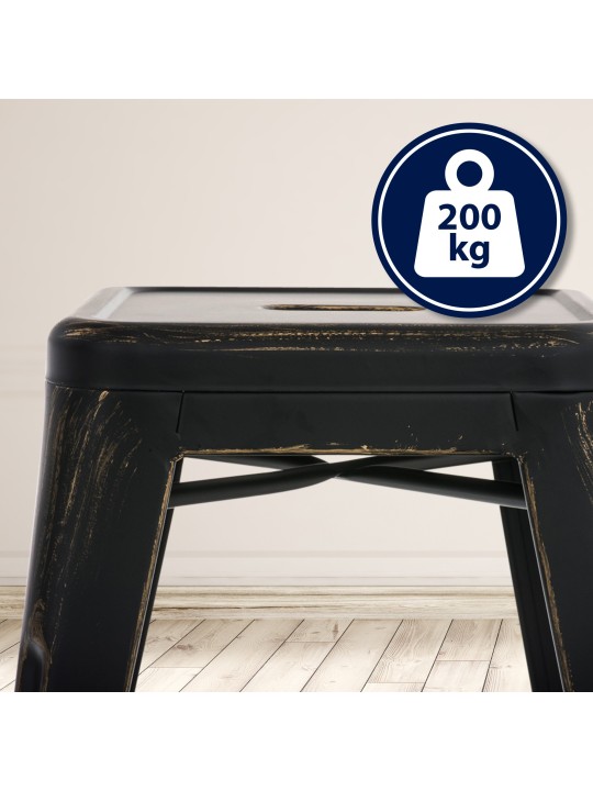 Taburet Armin antik, sort-guld Taburet Armin antik, sort-guld