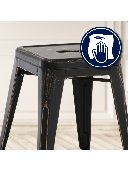 Taburet Armin antik, sort-guld Taburet Armin antik, sort-guld