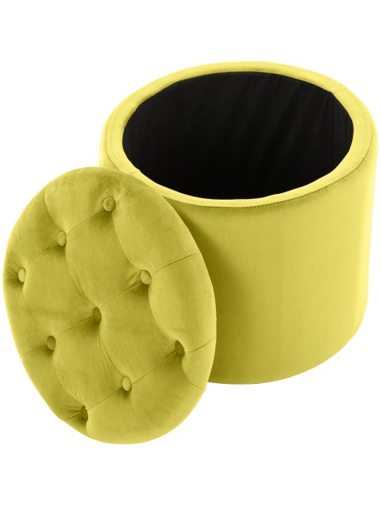 Taburet Pantin fløjl, gul