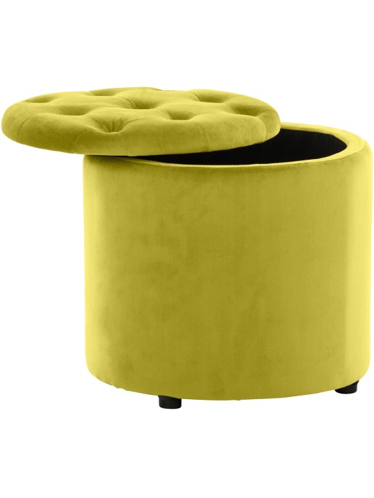 Taburet Pantin fløjl, gul