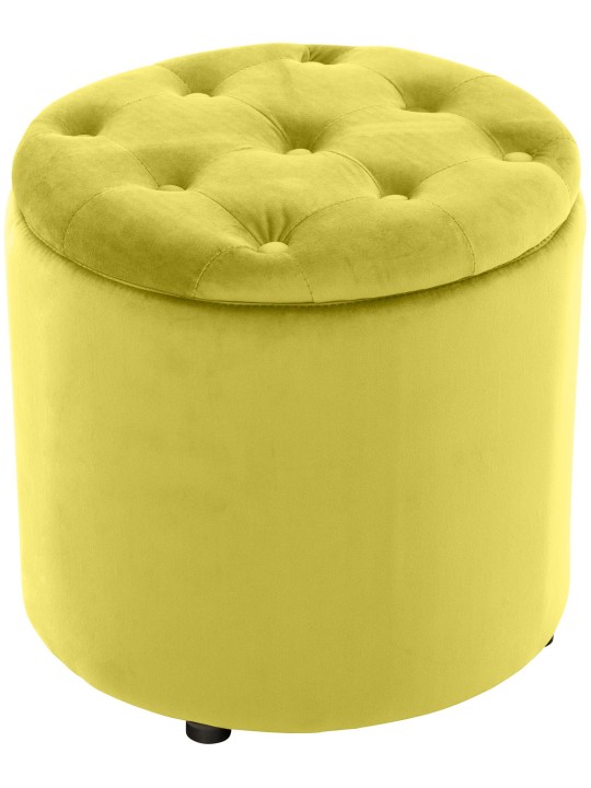 Taburet Pantin fløjl, gul